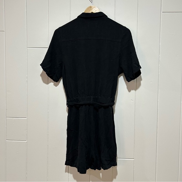 JACKSON ROWE Coretta Linen Blend Black Zip Up Romper - Picture 7 of 7